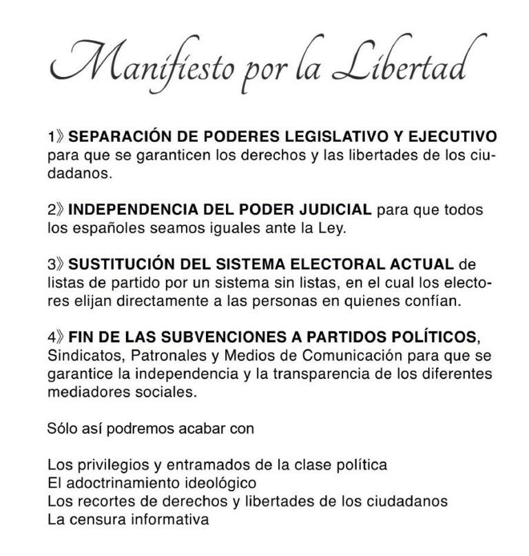 Manifiesto por la Libertad Política. El Jaque Mate a la Partitocracia. El Investigador Manifiesto por la Libertad Política. El Jaque Mate a la Partitocracia. El Investigador